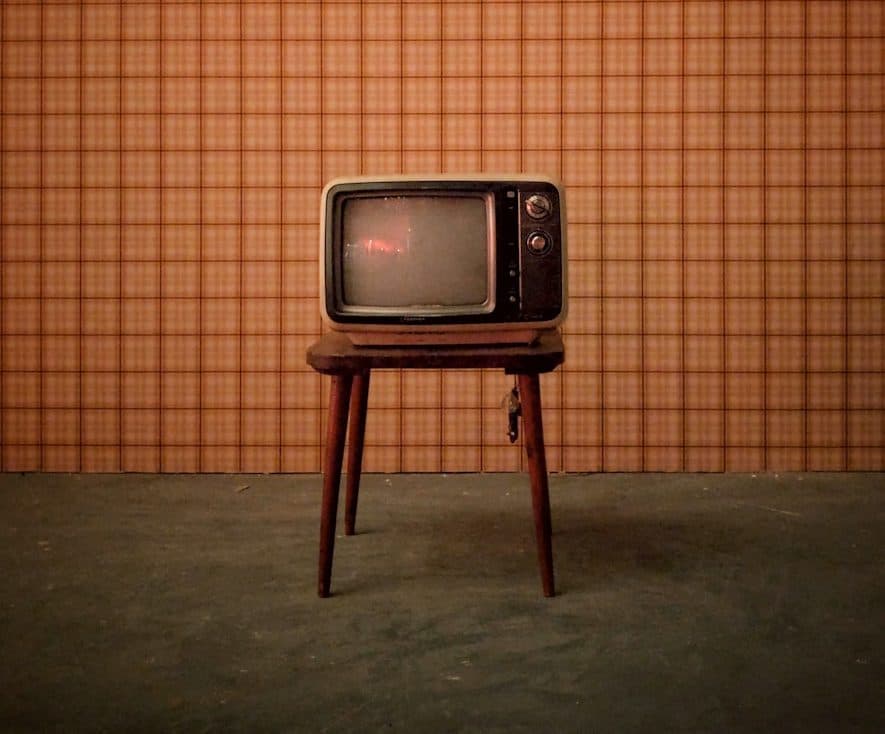 turned off black television