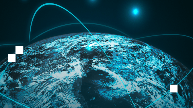 Una vista espacial del planeta Tierra, iluminado en tonos azules y blancos, con líneas luminosas que conectan diferentes puntos del globo, simbolizando flujos de información, redes globales o conexiones humanas. El fondo oscuro del espacio y un punto de luz distante añaden profundidad y sentido de escala. La imagen representa la complejidad de “contar el mundo”: no solo como dato o mapa, sino como una narrativa que requiere método científico, ética y conciencia de los dilemas reales que enfrentamos como sociedad.